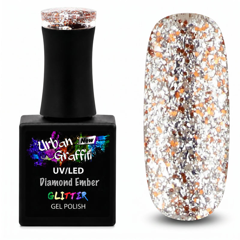 Diamond Ember - UGGP-A0911 Urban Graffiti Silver and Gold Glitter Gel Polish 15ml
