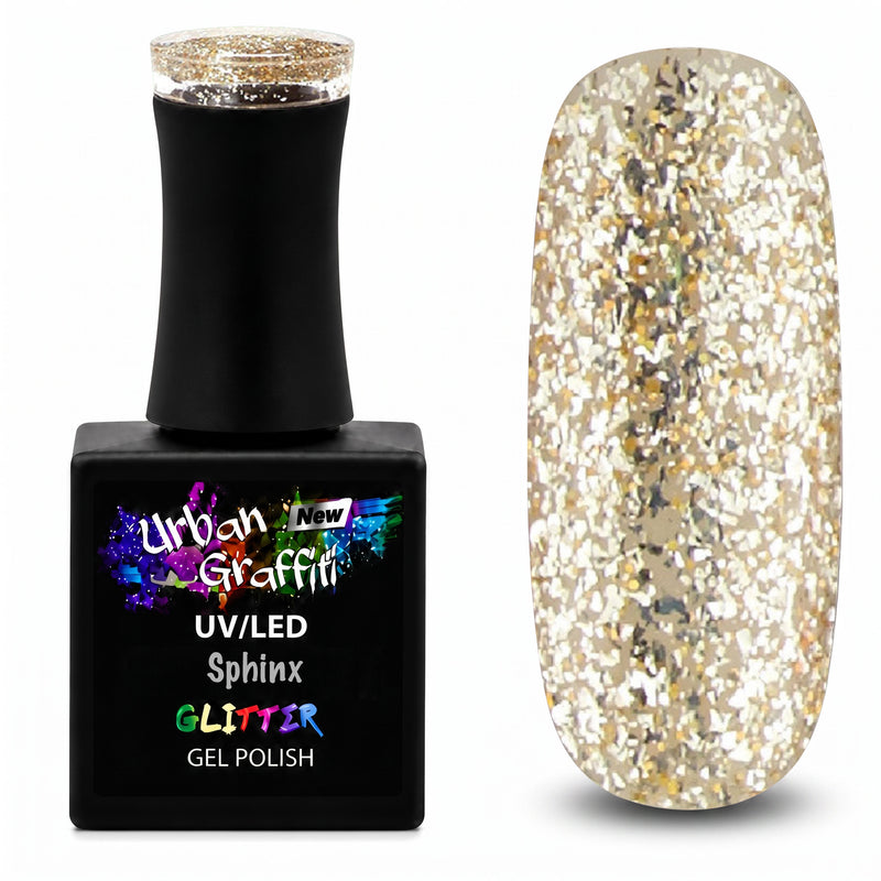 Sphinx - UGGP-A0917 Graffiti Urbano - Esmalte en Gel con Purpurina Dorada Gruesa - 15ml