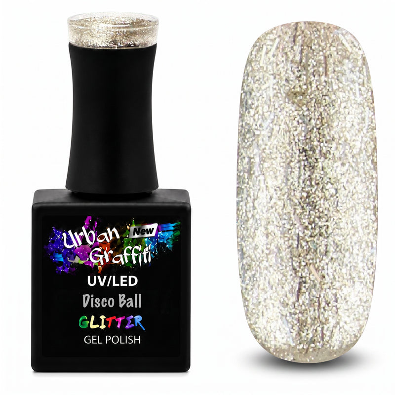 Disco Ball - UGGP-A0922 Esmalte en Gel con Purpurina Plateada de Graffiti Urbano 15ml
